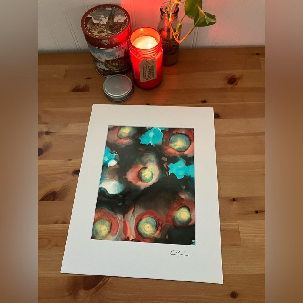 New Original Signed Artwork Alcohol Ink on Paper 102